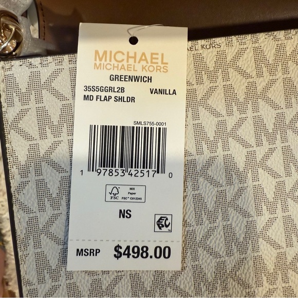 Michael Kors Greenwich Vanilla, Tan, Cream Crossbody and Shoulder Bag - Picture 10 of 10